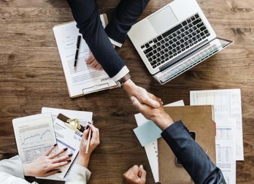 Handshake at a business meeting